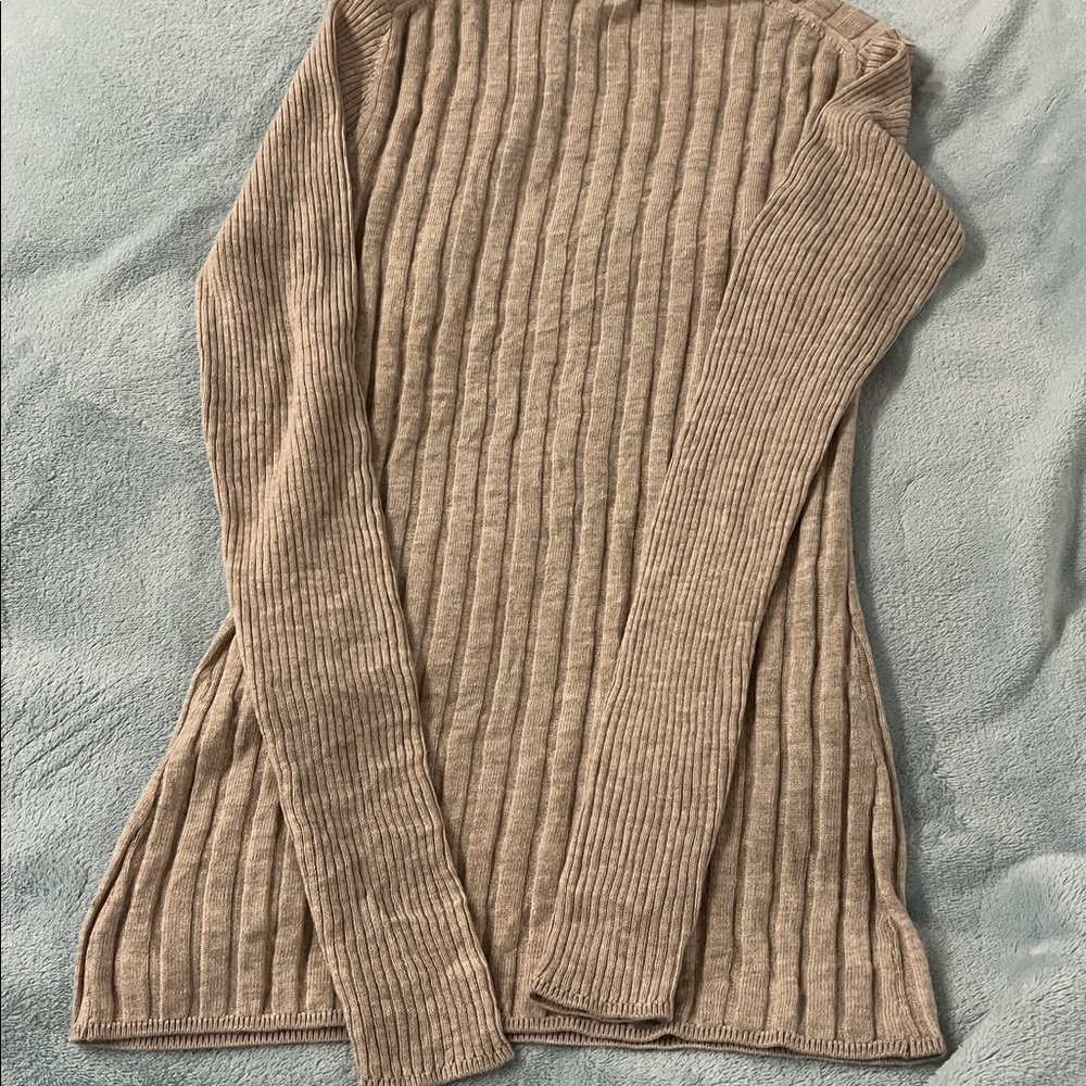 NWT WHBM Ribbed Mockneck in Heather Biscotti Sweater XS - Picture 4 of 4